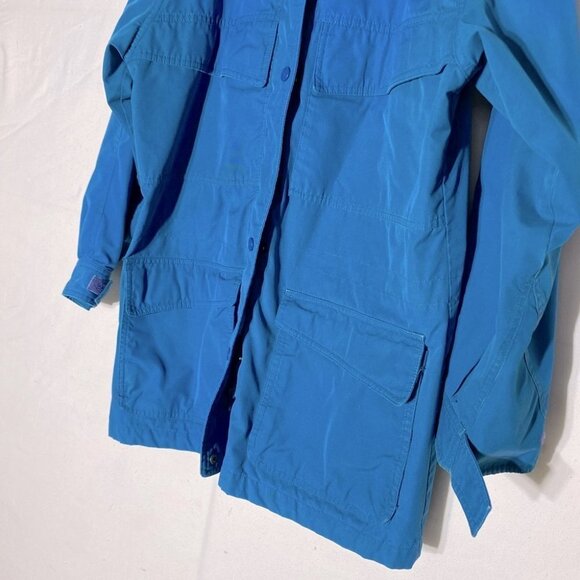 Vintage Eddie Bauer turquoise blue utility style jacket S - Picture 6 of 16